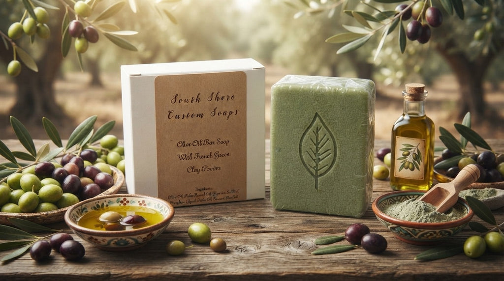 Olive Oil Bar Soap with French Green Clay Powder