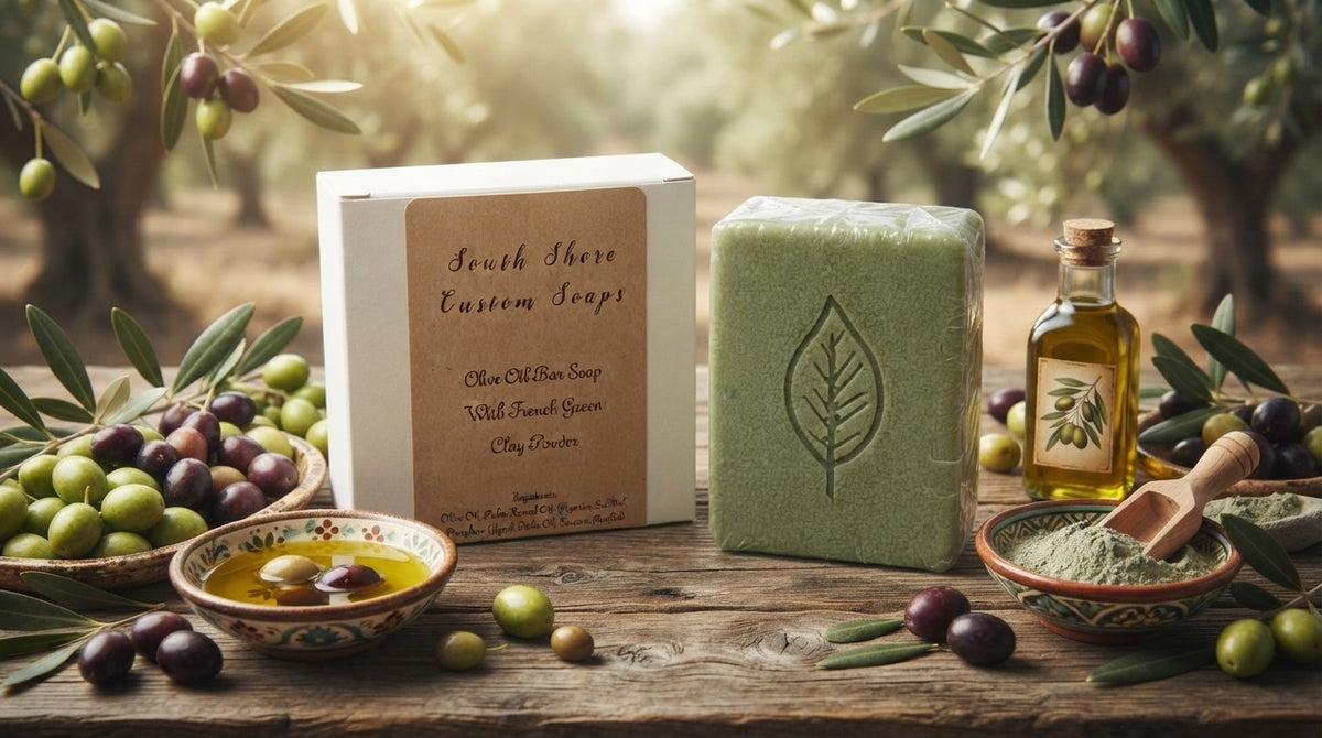 Olive Oil Bar Soap with French Green Clay Powder
