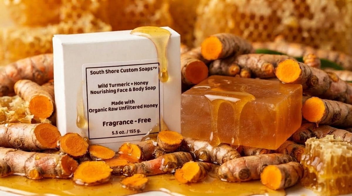 Wild Turmeric + Honey Nourishing Face & Body Soap-Made with Organic Raw Unfiltered Honey-Fragrance-Free