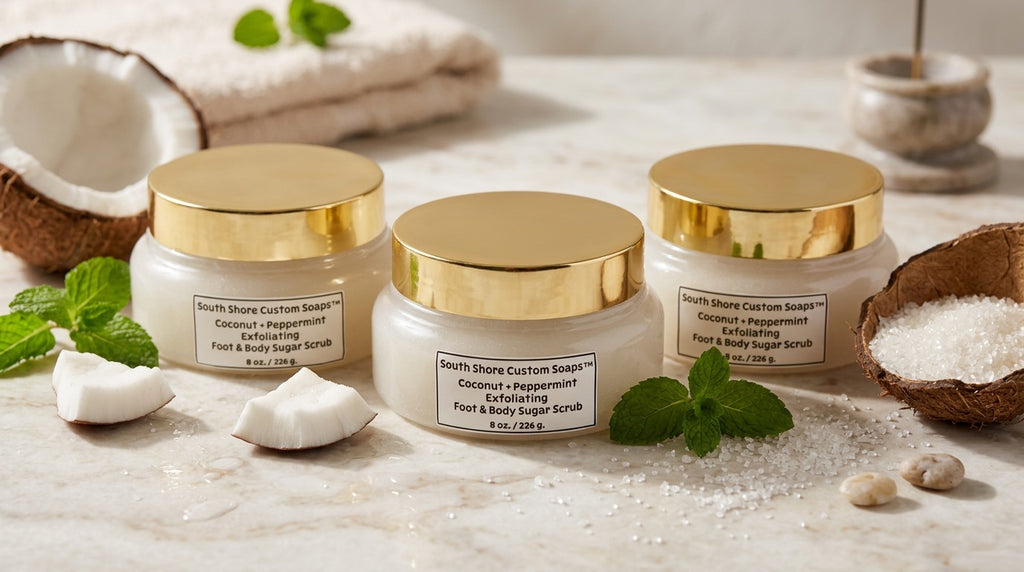 Coconut + Peppermint Exfoliating Foot & Body Sugar Scrub