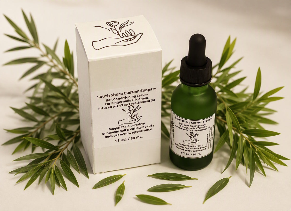 Nail Conditioning Serum For Fingernails + Toenails Infused with Tea Tree & Neem Oil