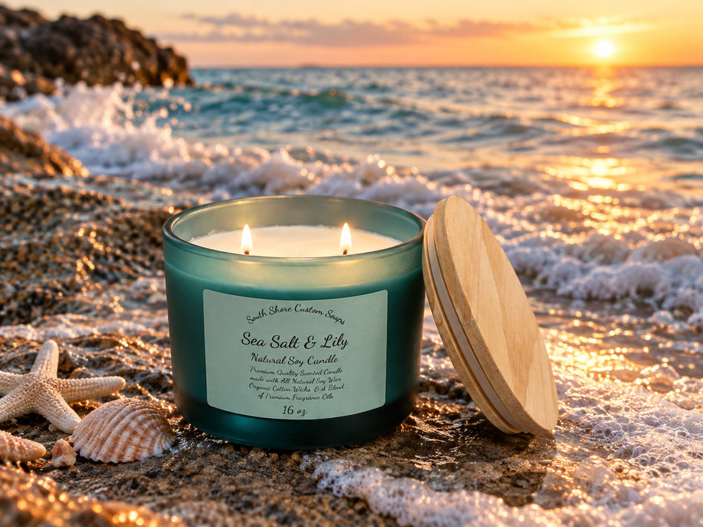 Sea Salt & Lily Natural Soy Candle