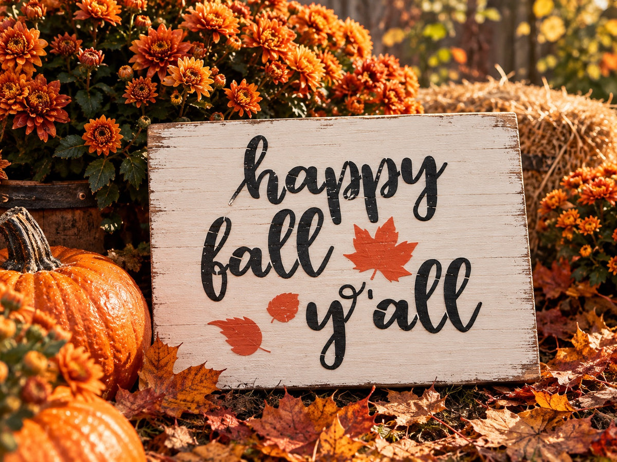 Happy Fall Y’all Wooden Autumn Decoration