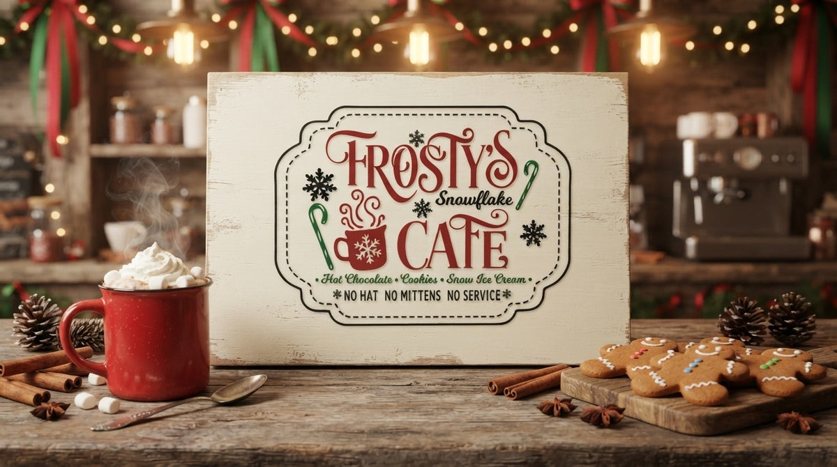 Frosty’s Cafe Wooden Holiday Decoration