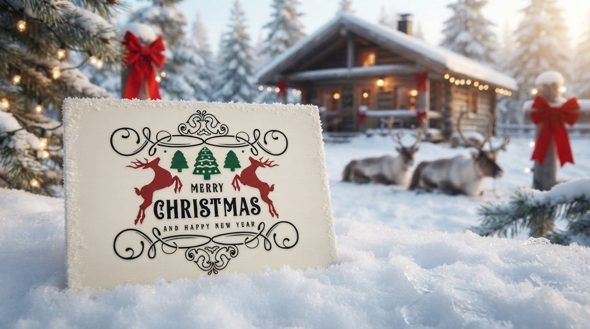 Merry Christmas & Happy New Year Wooden Holiday Decoration