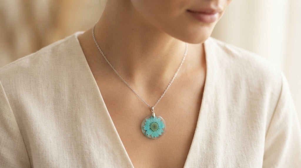 Blue Daisy Fashion Necklace