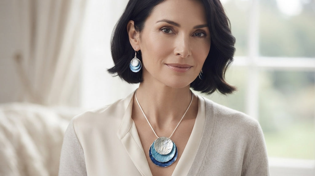 Blue Sand Dollar Jewelry Set