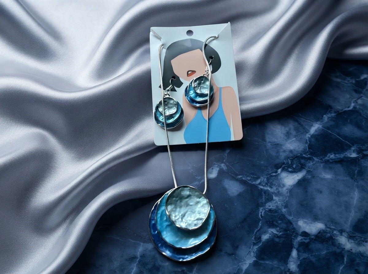 Blue Sand Dollar Jewelry Set