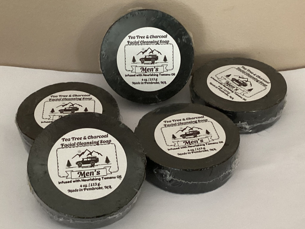 Tea Tree & Charcoal Men’s Facial Cleansing Soap Infused with Nourishing Tamanu Oil