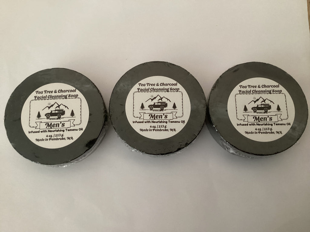 Tea Tree & Charcoal Men’s Facial Cleansing Soap Infused with Nourishing Tamanu Oil