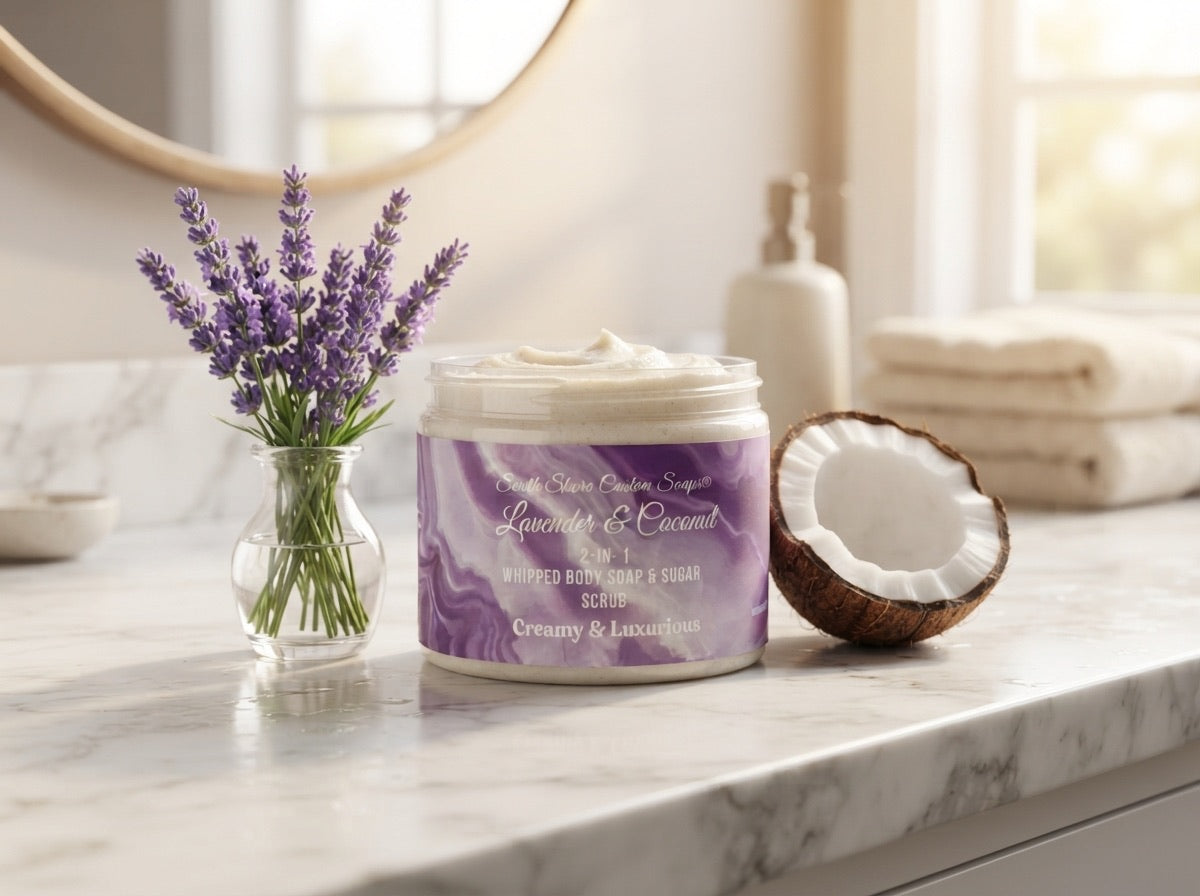 Lavender & Coconut 2-in-1 Whipped Body Soap & Sugar Scrub