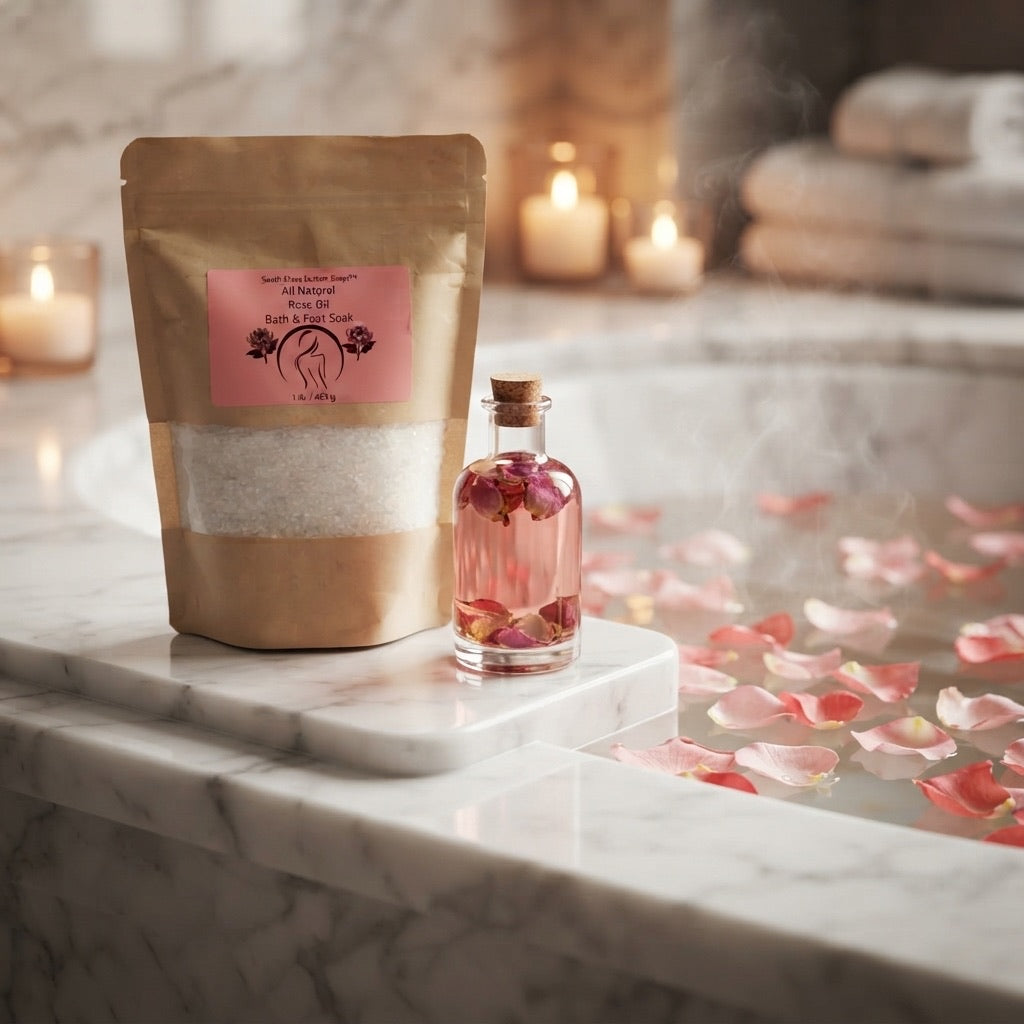 All Natural Rose Oil Bath & Foot Soak