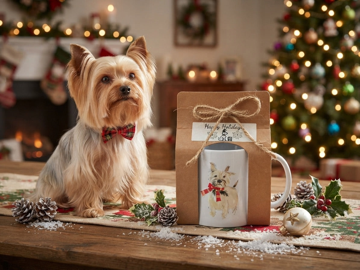 Yorkie Holiday Gift Mug