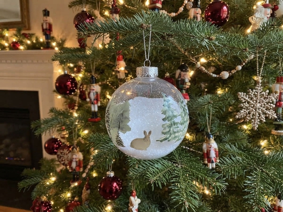 Snow Bunny Holiday Ornament