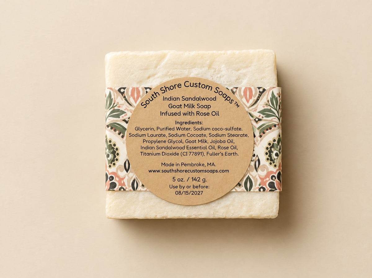 Indian Sandalwood Goat Milk Soap Infused with Rose Oil
