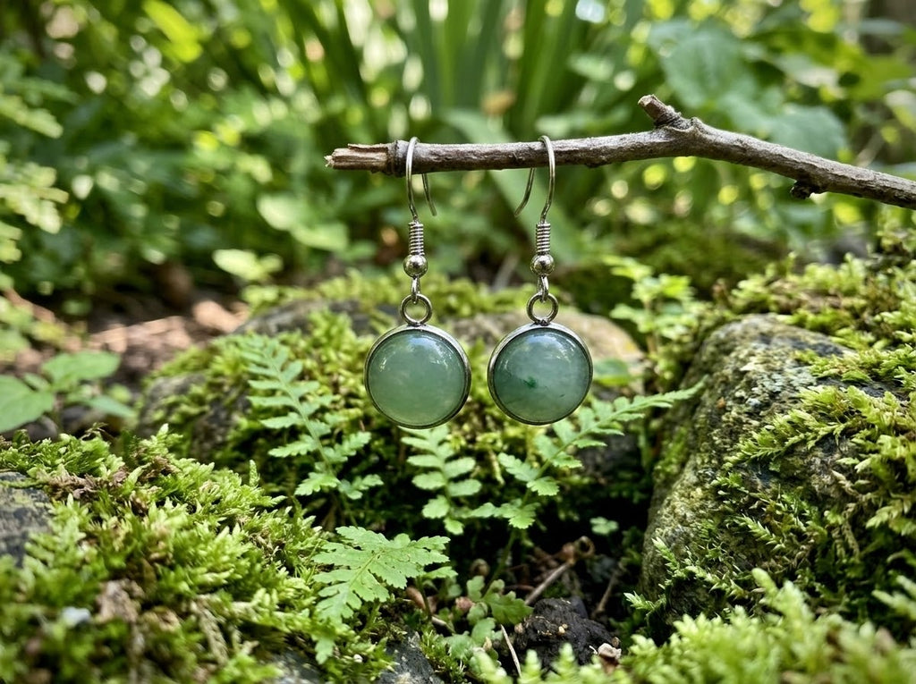 Green Jade Natural Stone Fashion Earrings