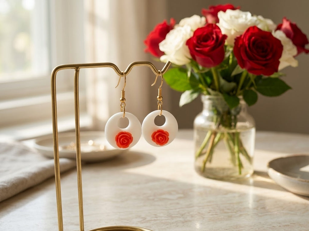 Red Rose Fashion Earrings