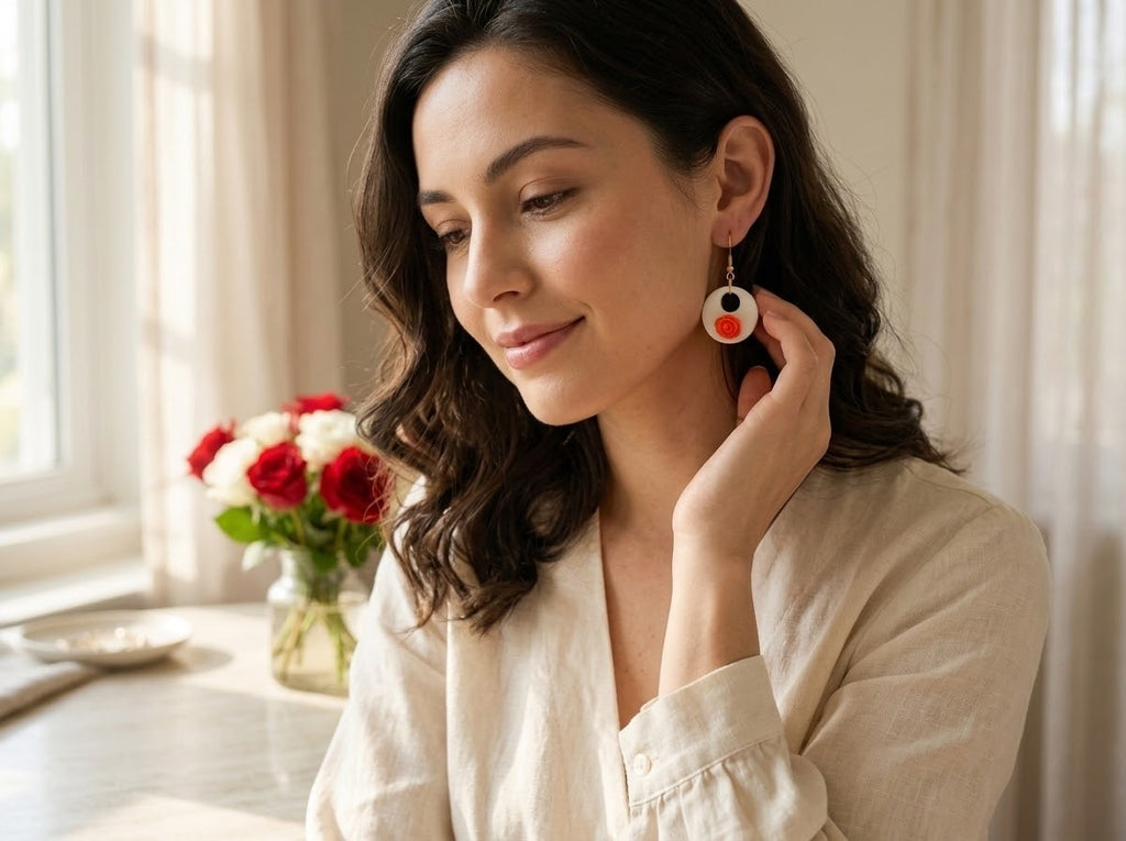 Red Rose Fashion Earrings