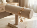 Hearts and Pearls Paperclip Charm Bracelet