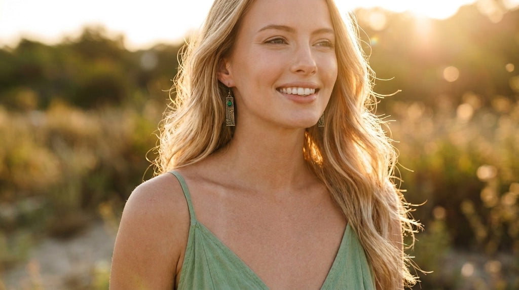 Green Tulips Fashion Earrings