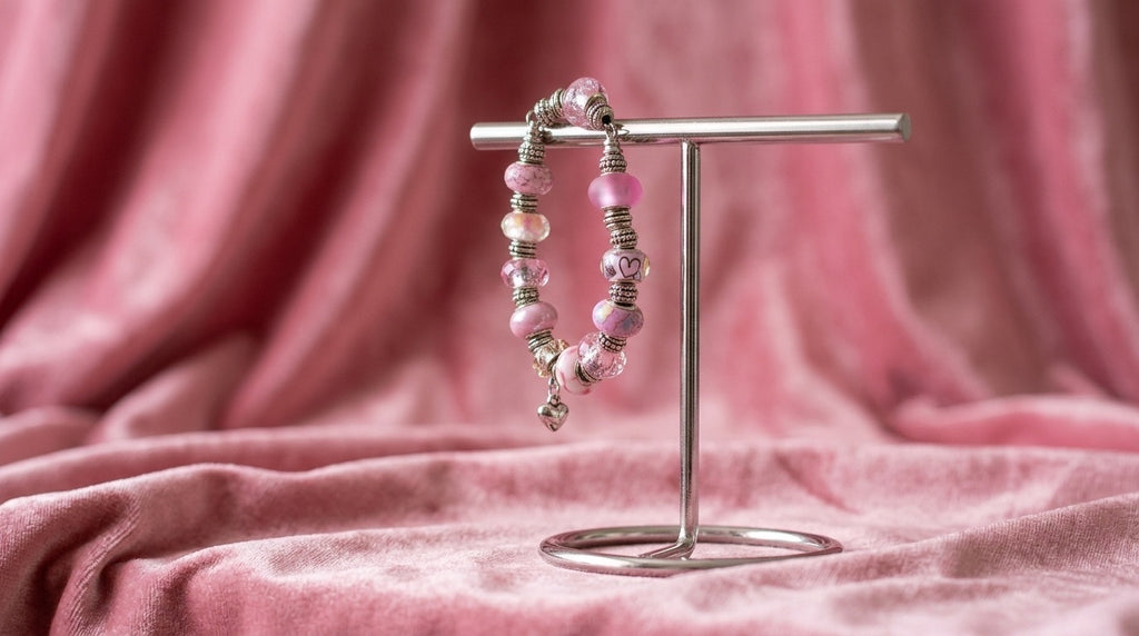 Pink Hearts European Beads Fashion Bracelet
