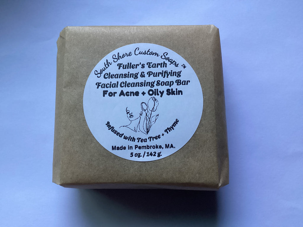 Fuller’s Earth Cleansing & Purifying Facial Cleansing Soap Bar for Acne + Oily Skin