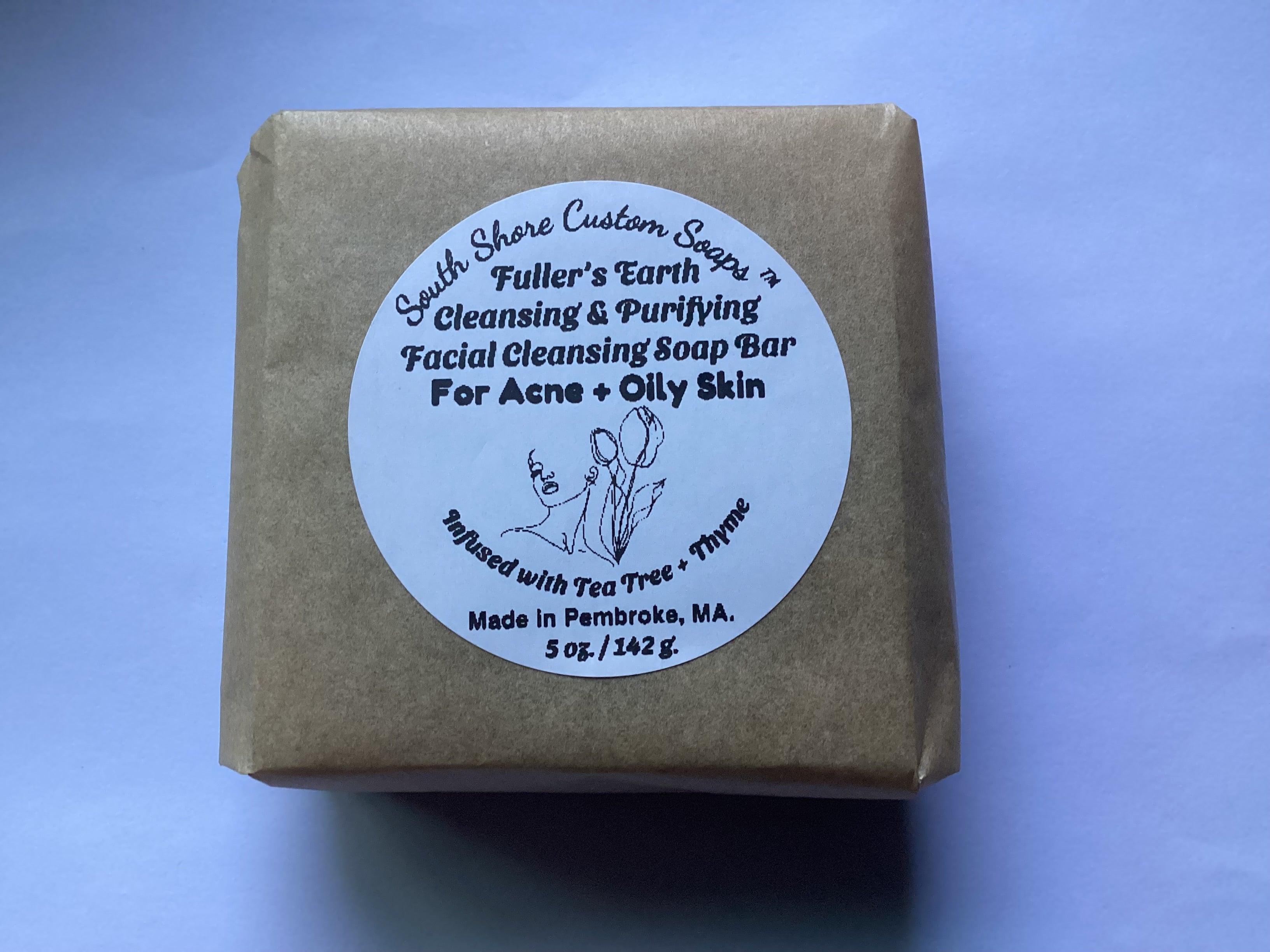 Fuller’s Earth Cleansing & Purifying Facial Cleansing Soap Bar for Acne + Oily Skin