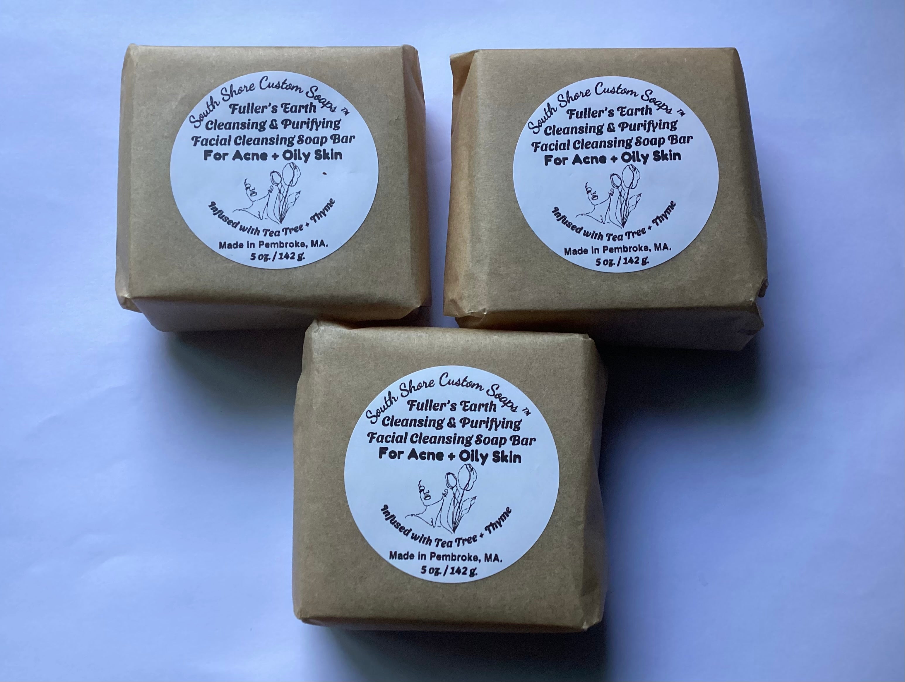 Fuller’s Earth Cleansing & Purifying Facial Cleansing Soap Bar for Acne + Oily Skin