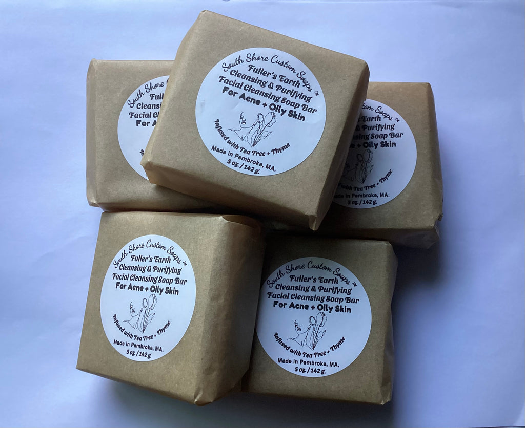 Fuller’s Earth Cleansing & Purifying Facial Cleansing Soap Bar for Acne + Oily Skin