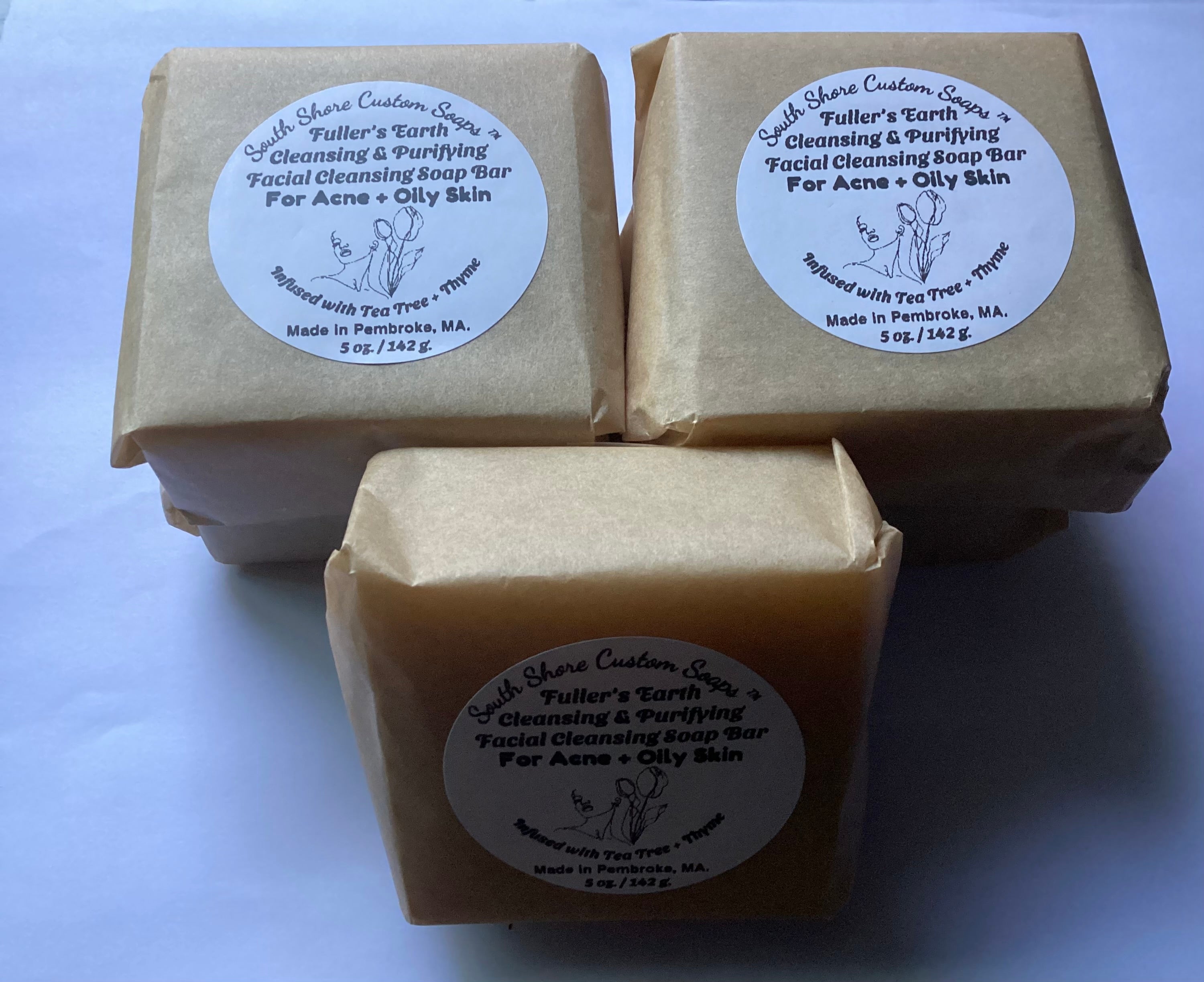 Fuller’s Earth Cleansing & Purifying Facial Cleansing Soap Bar for Acne + Oily Skin