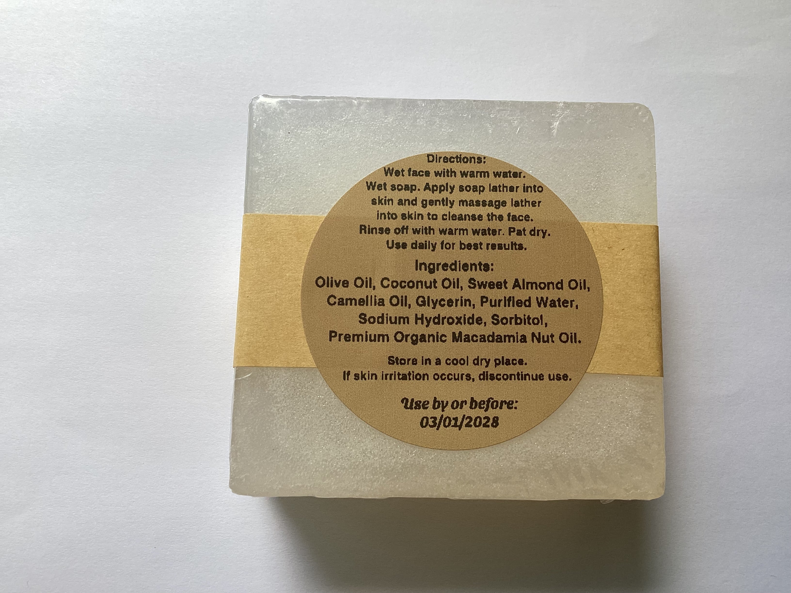 Macadamia Nut Oil Facial Cleansing Soap