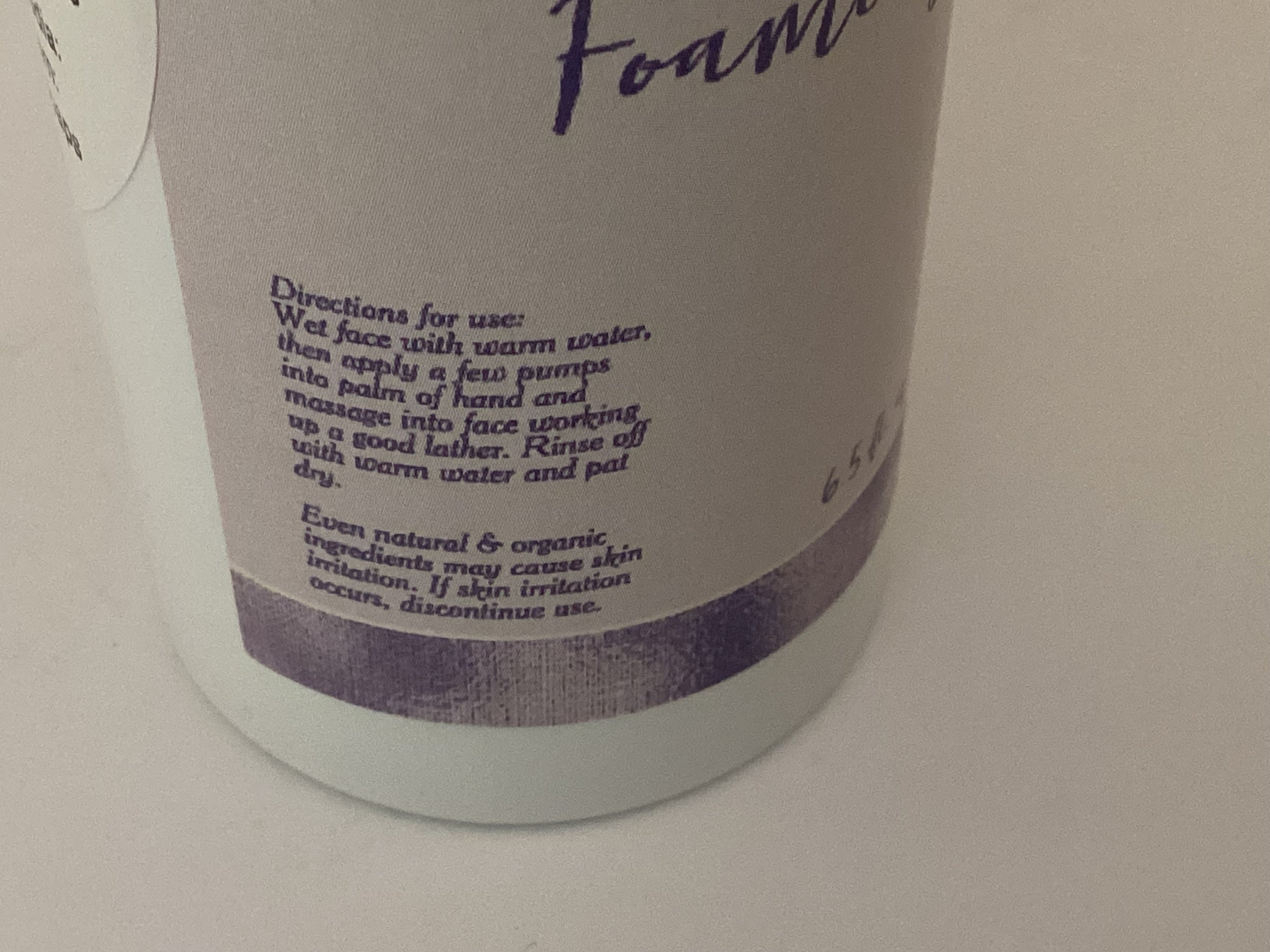 Lavender Oil Foaming Face Wash