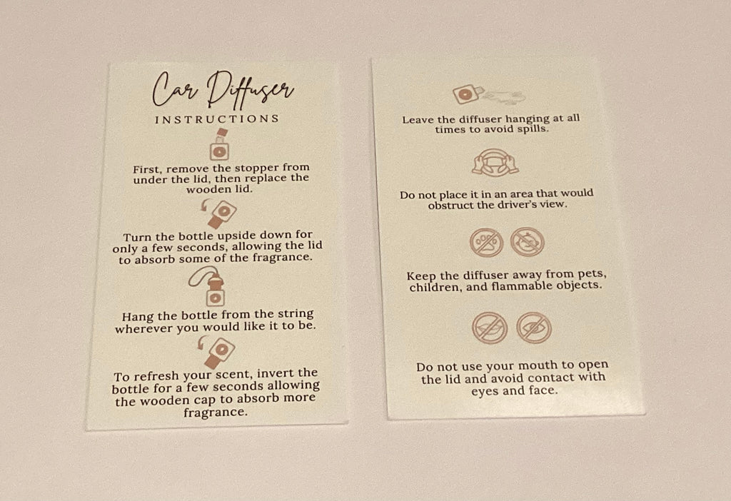 Scented Oil Car Diffusers Choose from 7 Options