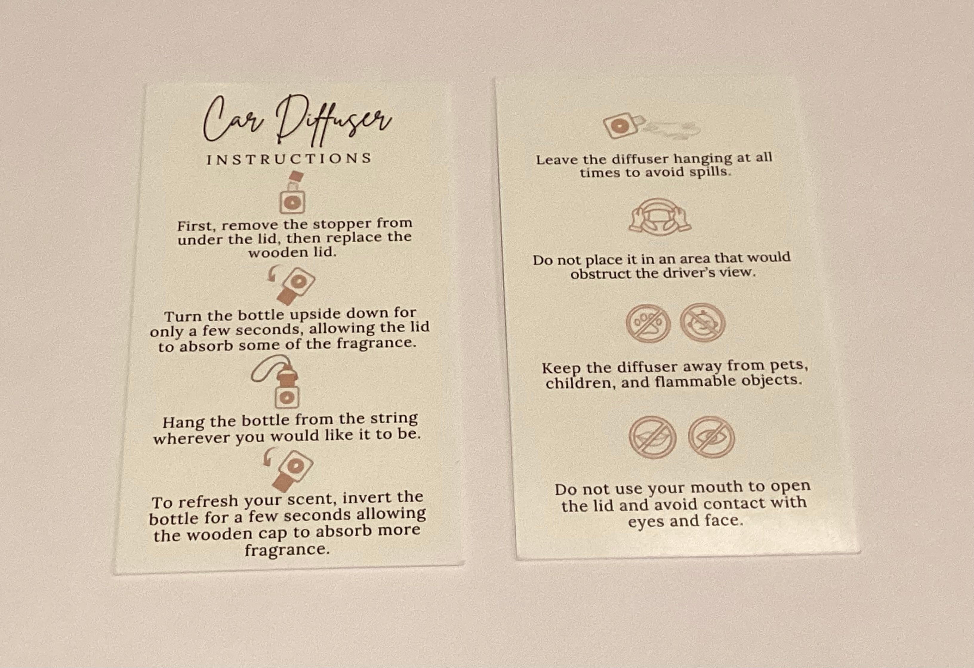 Scented Oil Car Diffusers Choose from 7 Options
