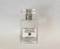 A clear glass perfume bottle with a silver atomizer and a white label reading 'Black Orchid Eau de Parfum' by South Shore Custom Soaps, set against a plain light gray background.