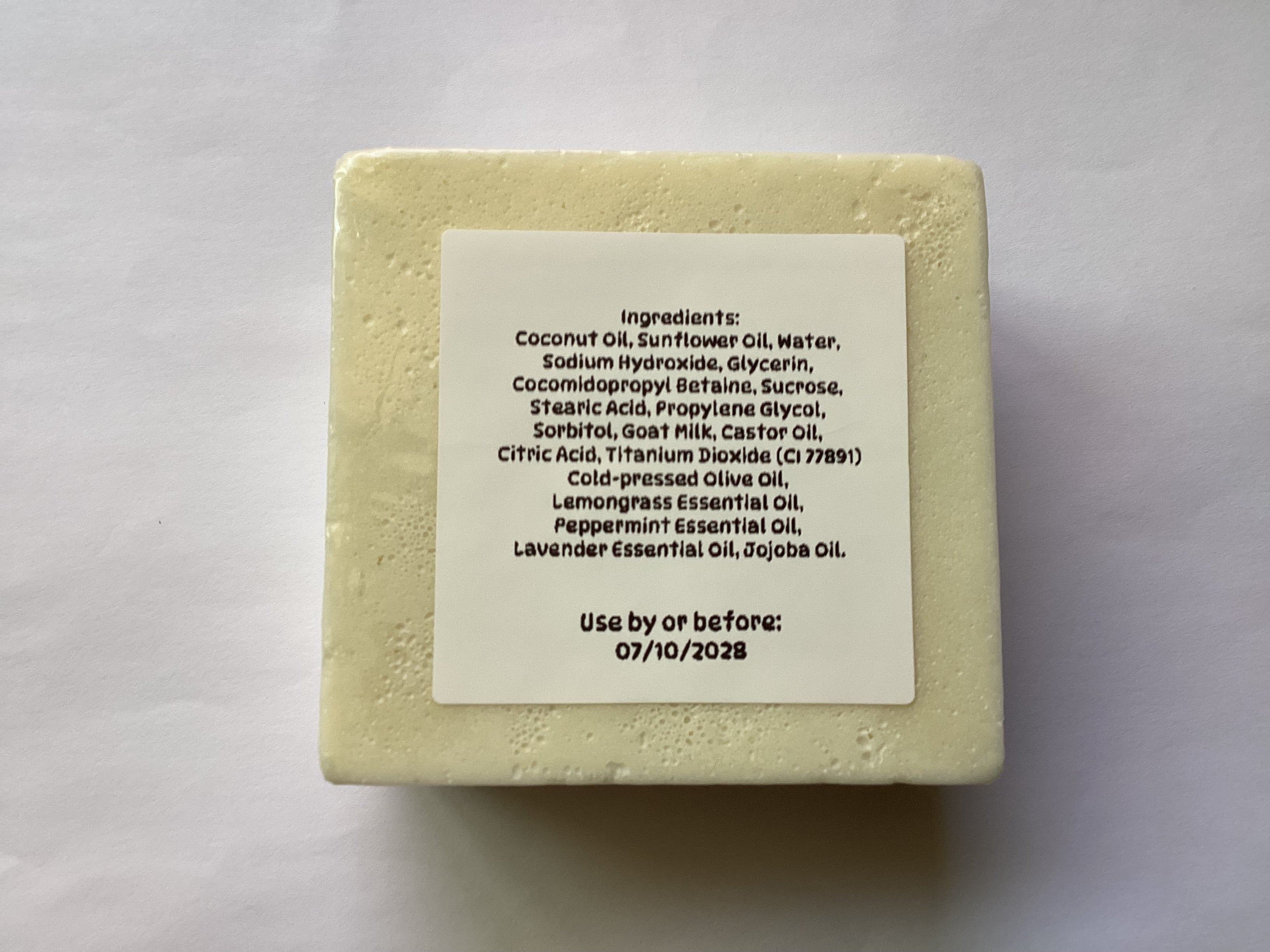 Peppermint + Lemongrass Goat Milk & Olive Oil Soap