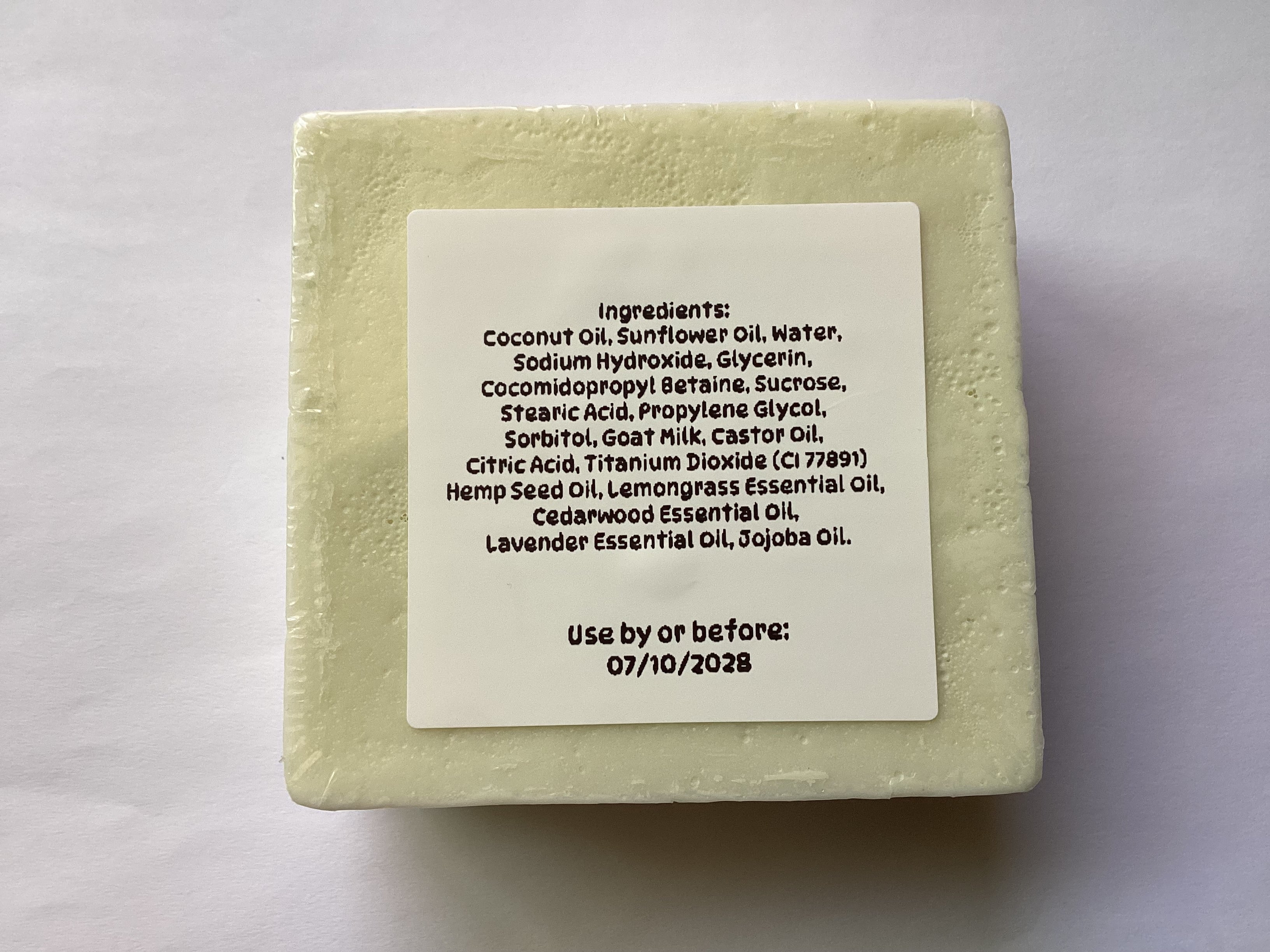 Lemongrass + Cedarwood Hemp Oil & Goat Milk Soap