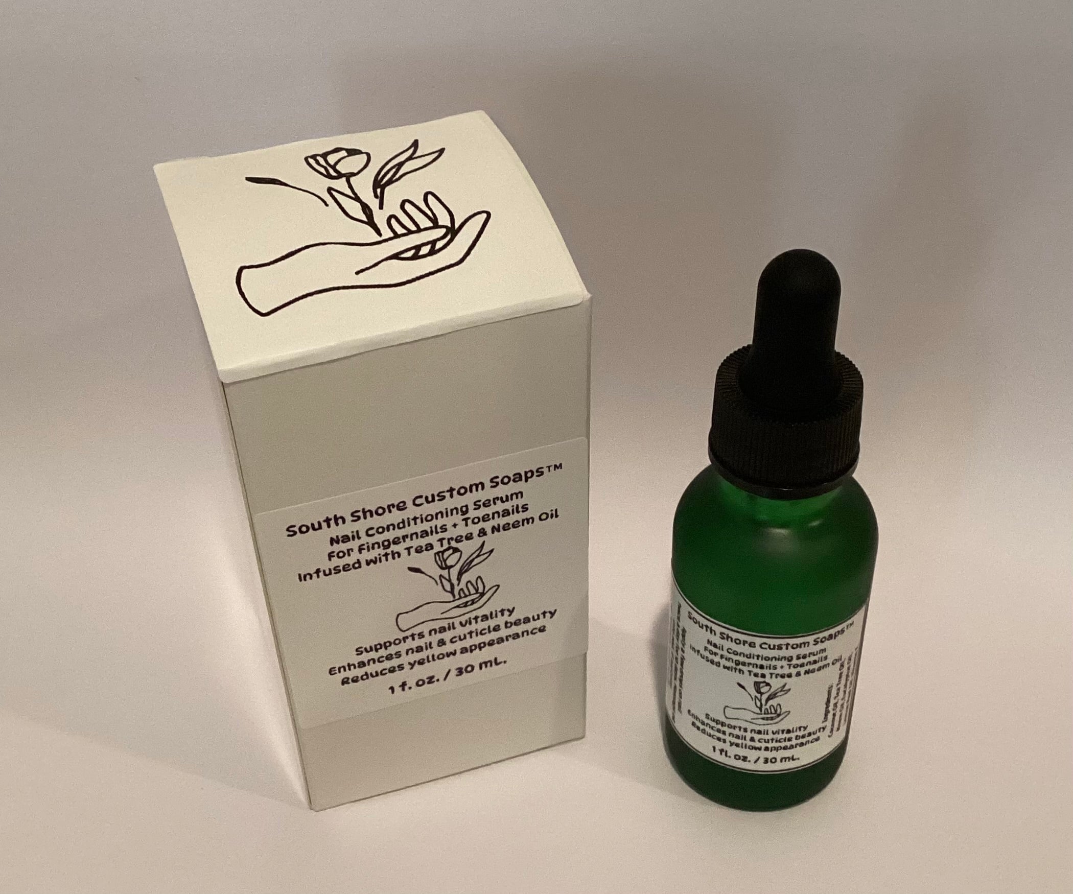 Nail Conditioning Serum For Fingernails + Toenails Infused with Tea Tree & Neem Oil