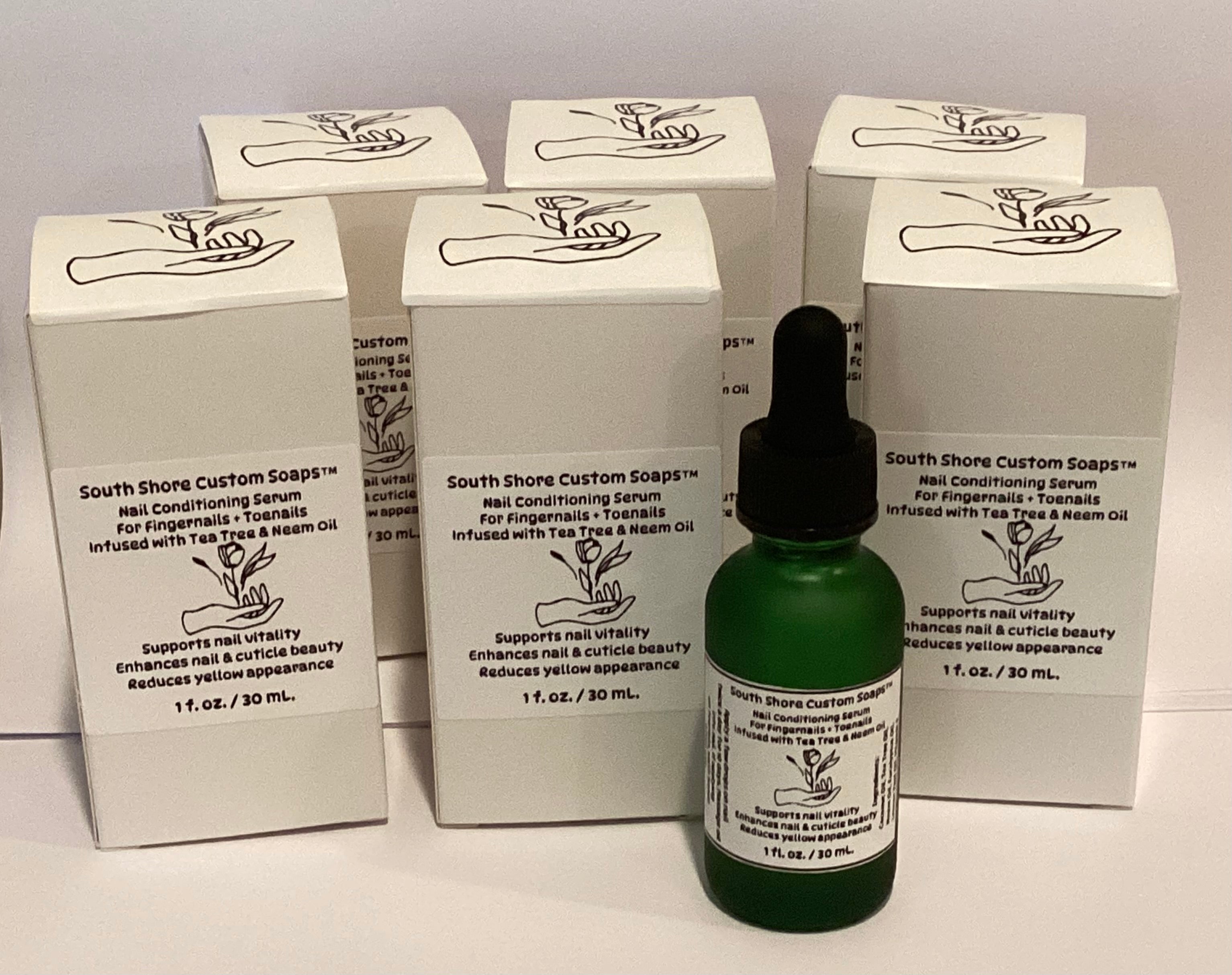 Nail Conditioning Serum For Fingernails + Toenails Infused with Tea Tree & Neem Oil