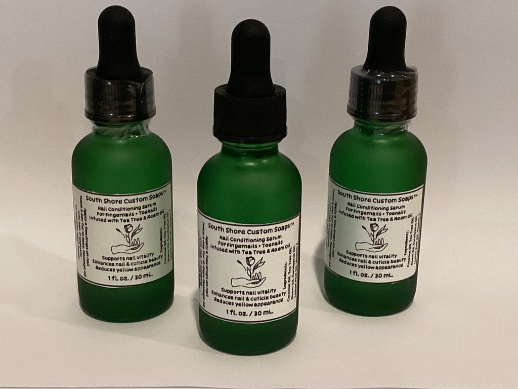 Nail Conditioning Serum For Fingernails + Toenails Infused with Tea Tree & Neem Oil