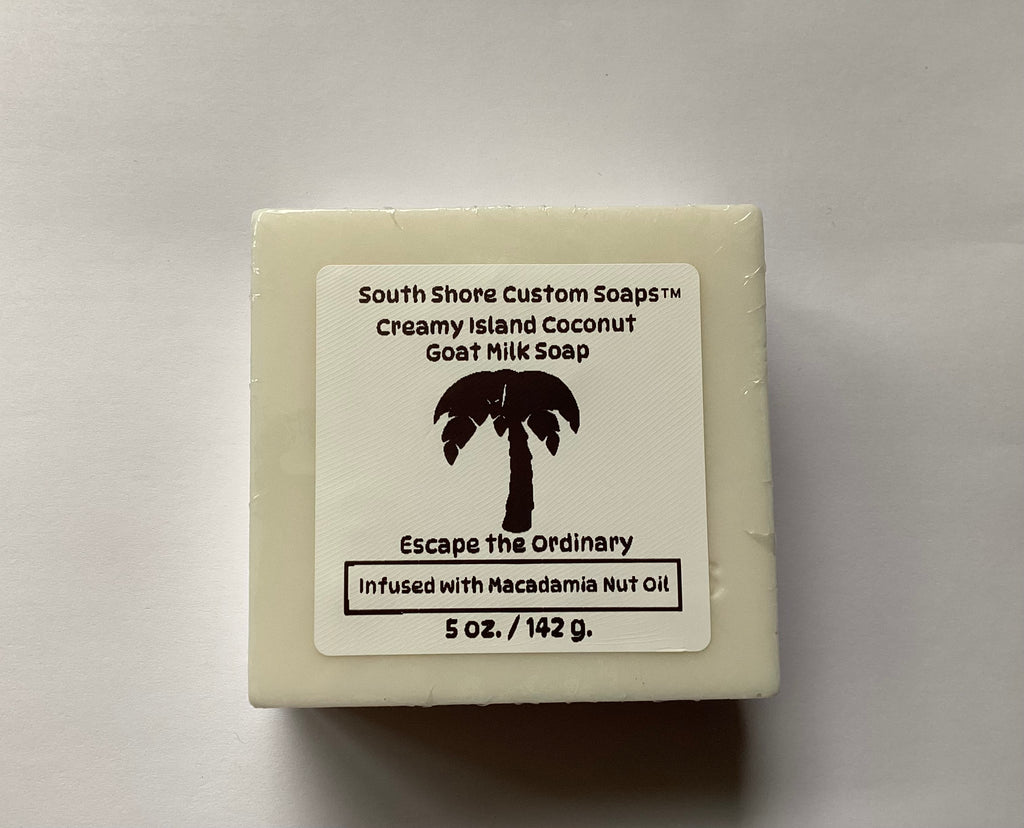 Creamy Island Coconut Goat Milk Soap Infused with Macadamia Nut Oil