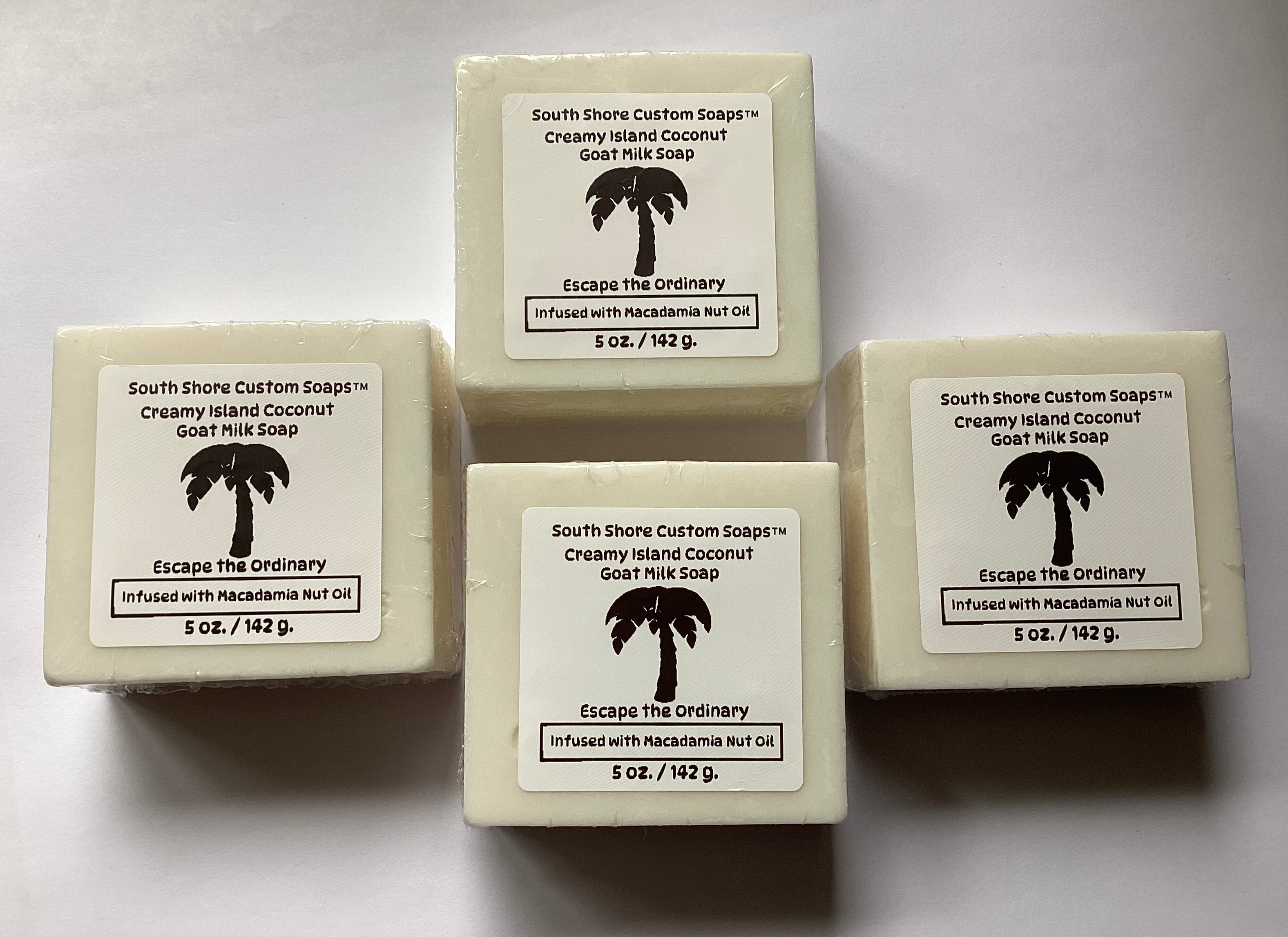 Creamy Island Coconut Goat Milk Soap Infused with Macadamia Nut Oil