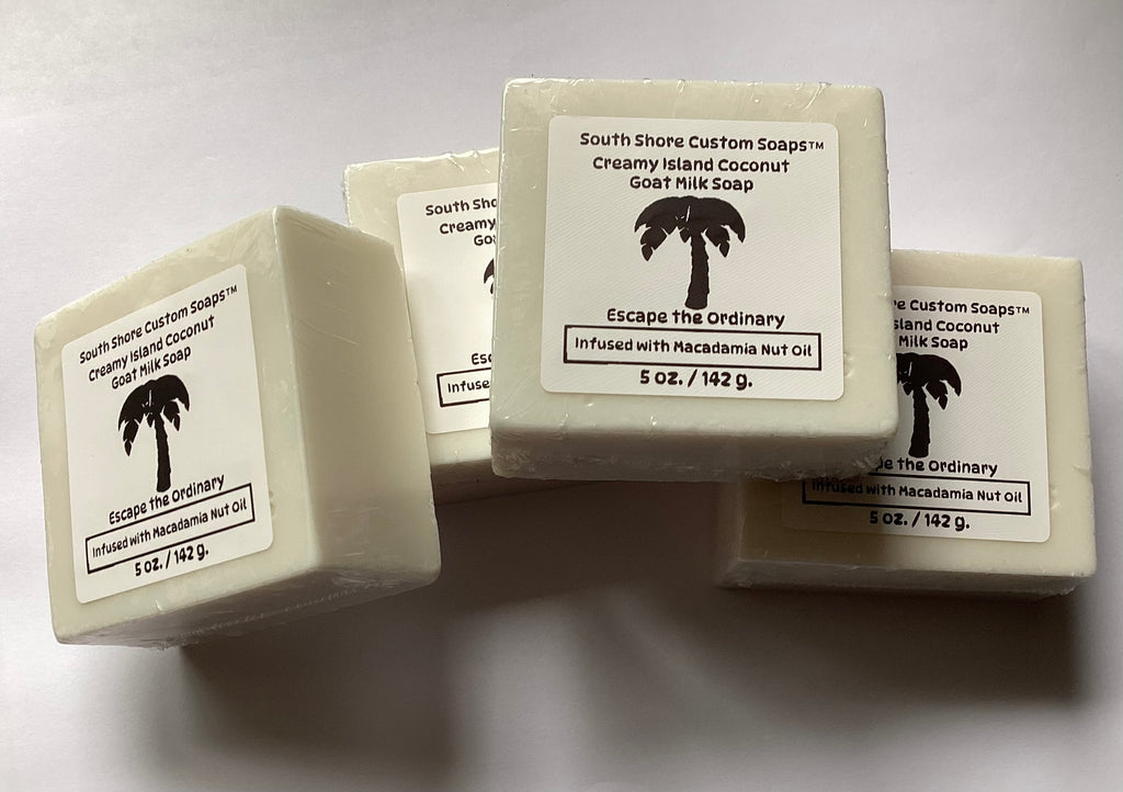 Creamy Island Coconut Goat Milk Soap Infused with Macadamia Nut Oil