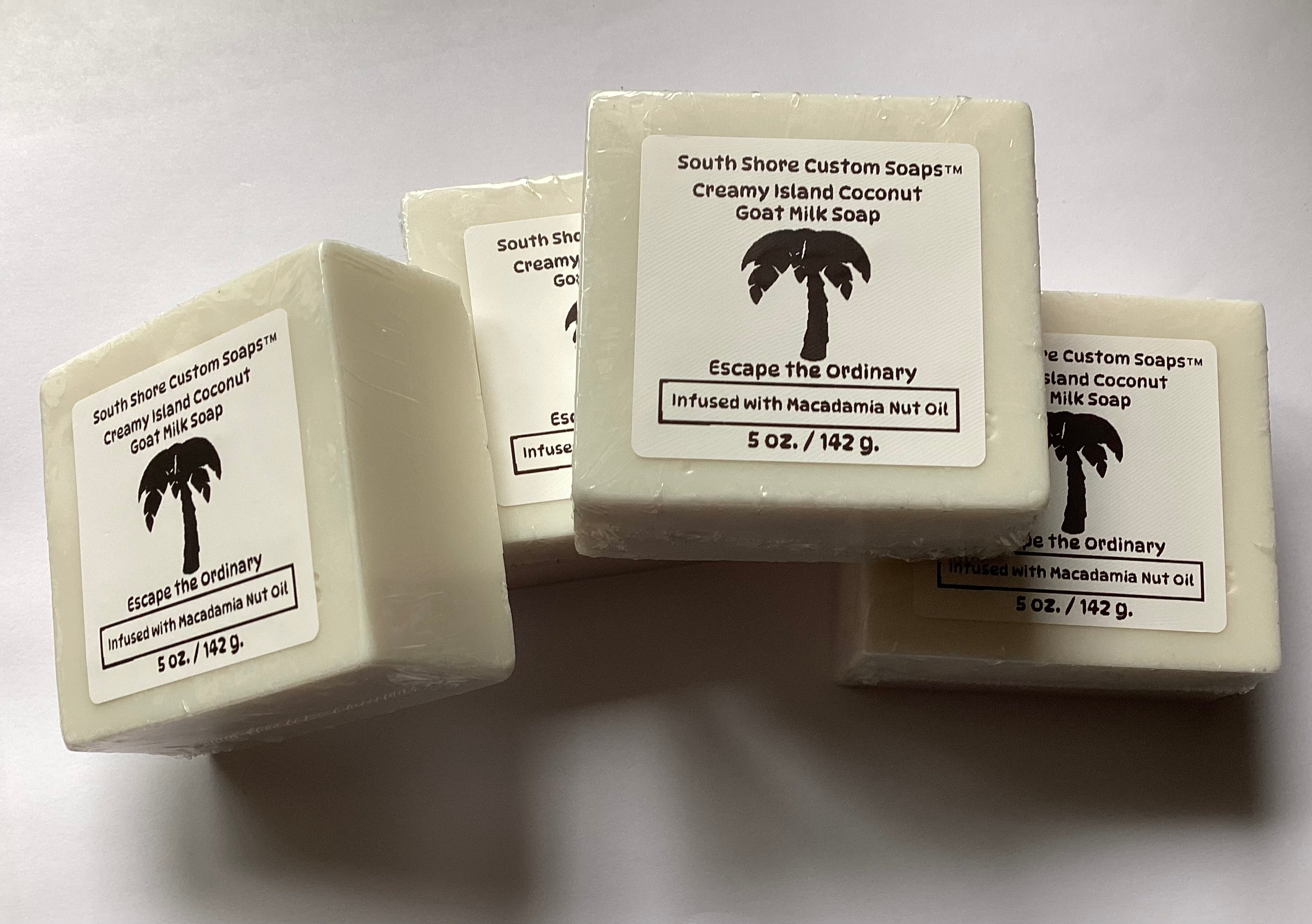Creamy Island Coconut Goat Milk Soap Infused with Macadamia Nut Oil