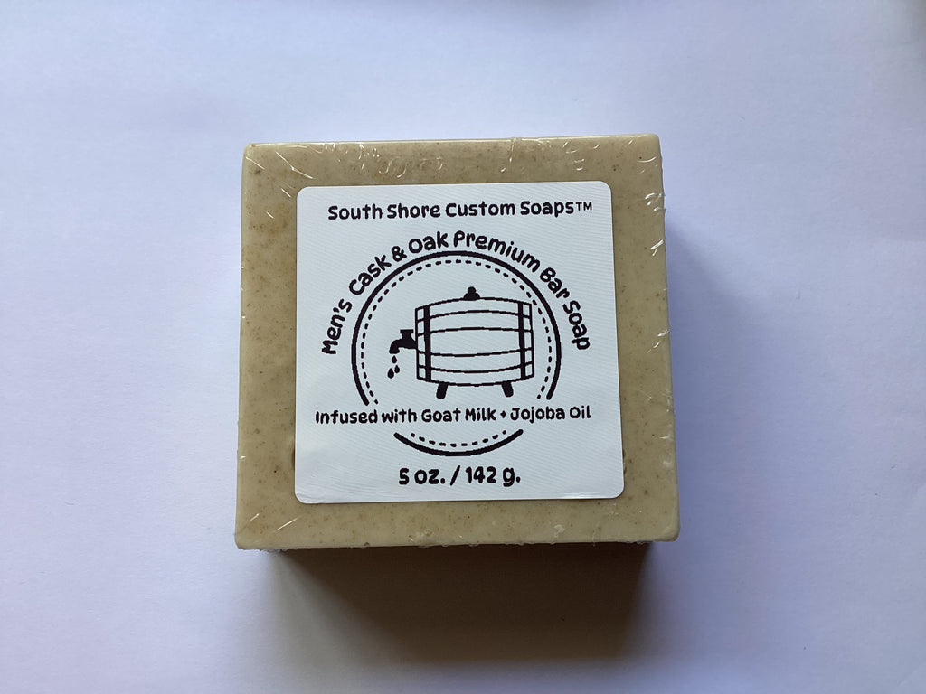 Men’s Cask & Oak Premium Bar Soap Infused with Goat Milk + Jojoba Oil