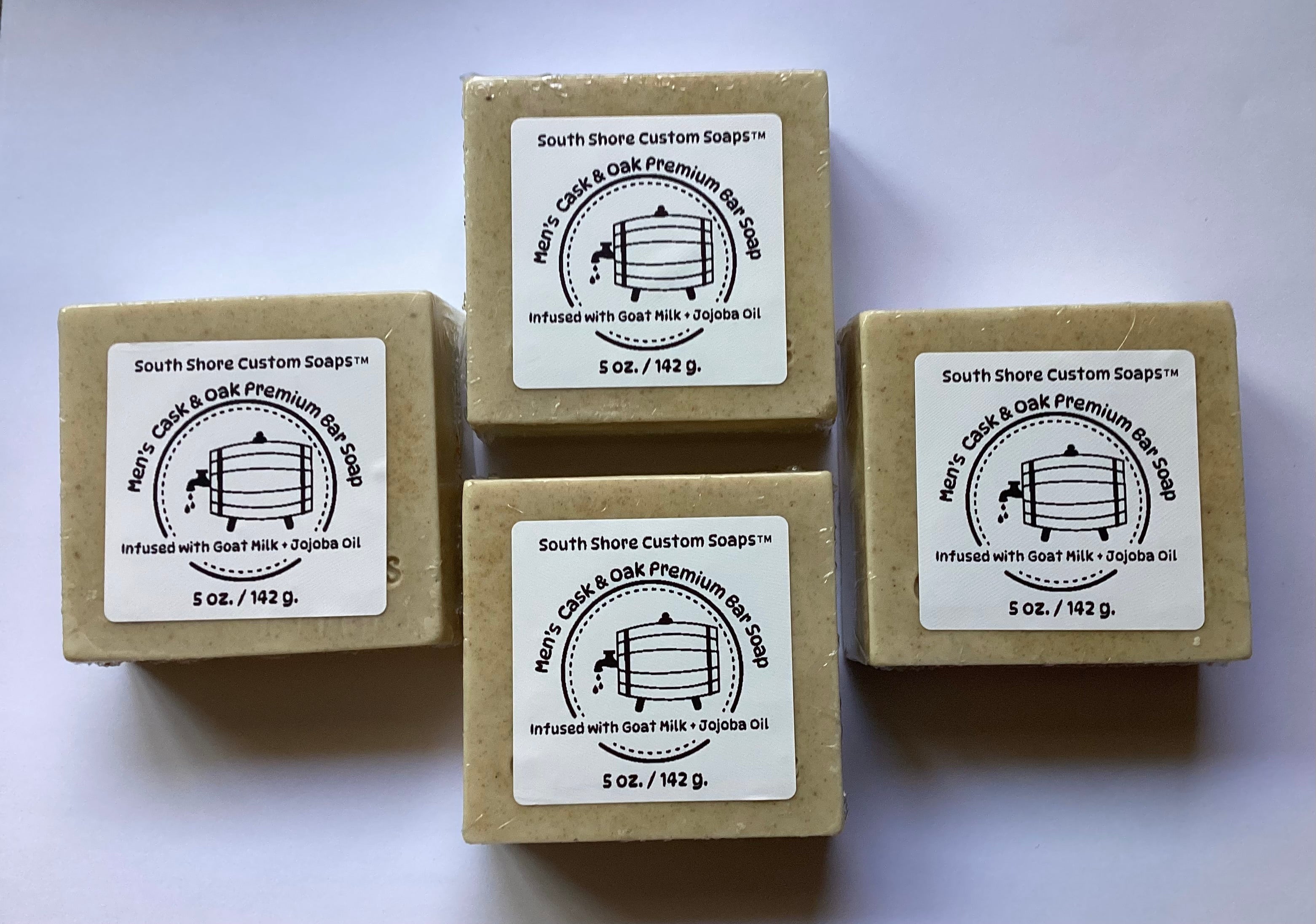 Men’s Cask & Oak Premium Bar Soap Infused with Goat Milk + Jojoba Oil