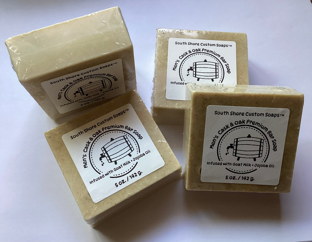 Men’s Cask & Oak Premium Bar Soap Infused with Goat Milk + Jojoba Oil