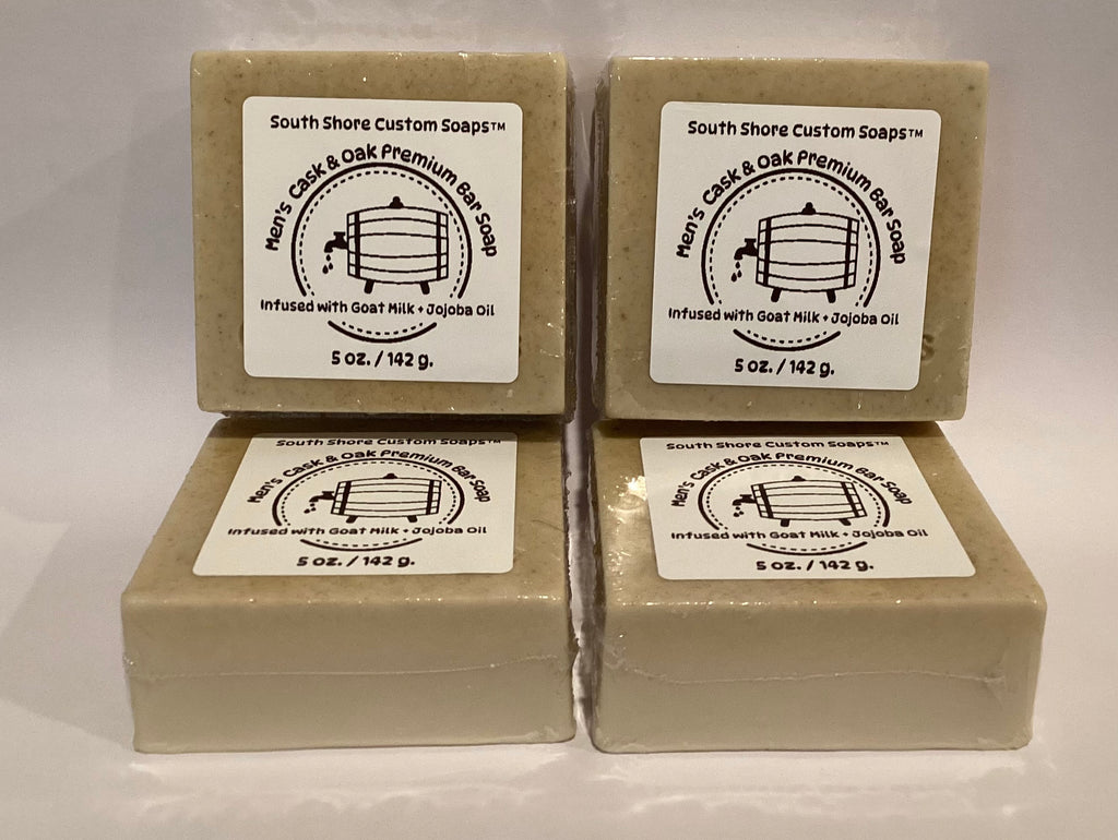 Men’s Cask & Oak Premium Bar Soap Infused with Goat Milk + Jojoba Oil