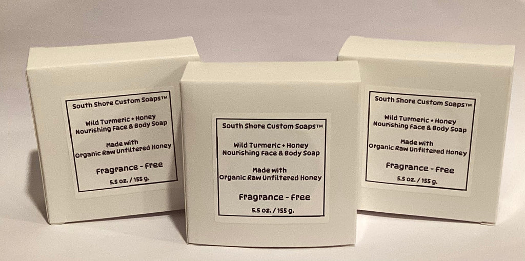Wild Turmeric + Honey Nourishing Face & Body Soap-Made with Organic Raw Unfiltered Honey-Fragrance-Free