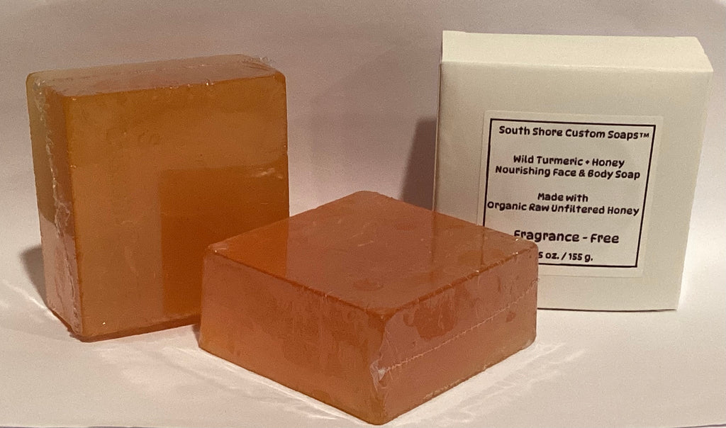 Wild Turmeric + Honey Nourishing Face & Body Soap-Made with Organic Raw Unfiltered Honey-Fragrance-Free